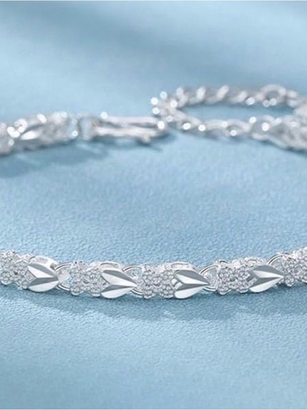 Sterling Silver Leaf-Accent Bracelet - Women Jewelry